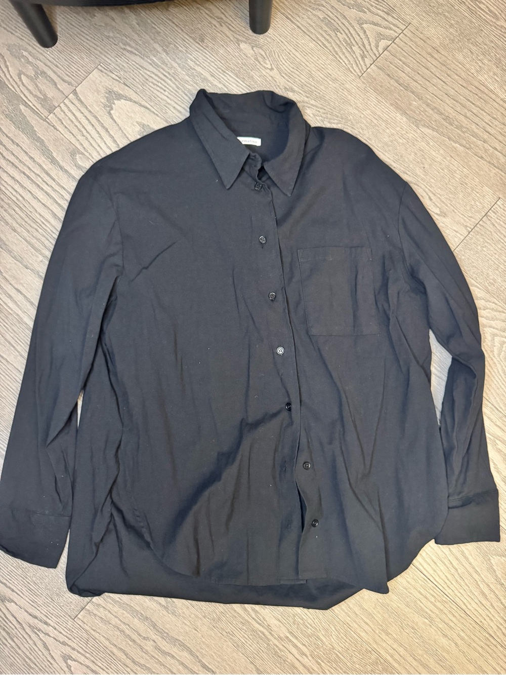 Reformation Black oversized Button-Down Shirt